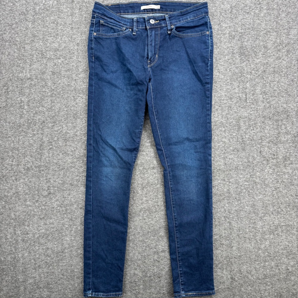 Levis 711 Skinny Jeans Womens 30 Dark Wash Blue Mid Rise Stretch Denim Slim